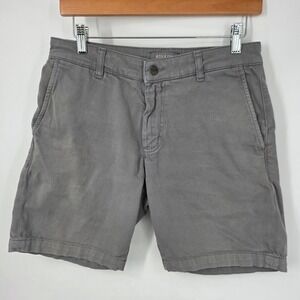 Ash & Erie Chino Shorts Mens 30 Gray Cotton Stretch Twill Casual 7" Inseam